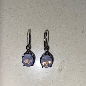 Sterling silver quartz and black spinel earrings